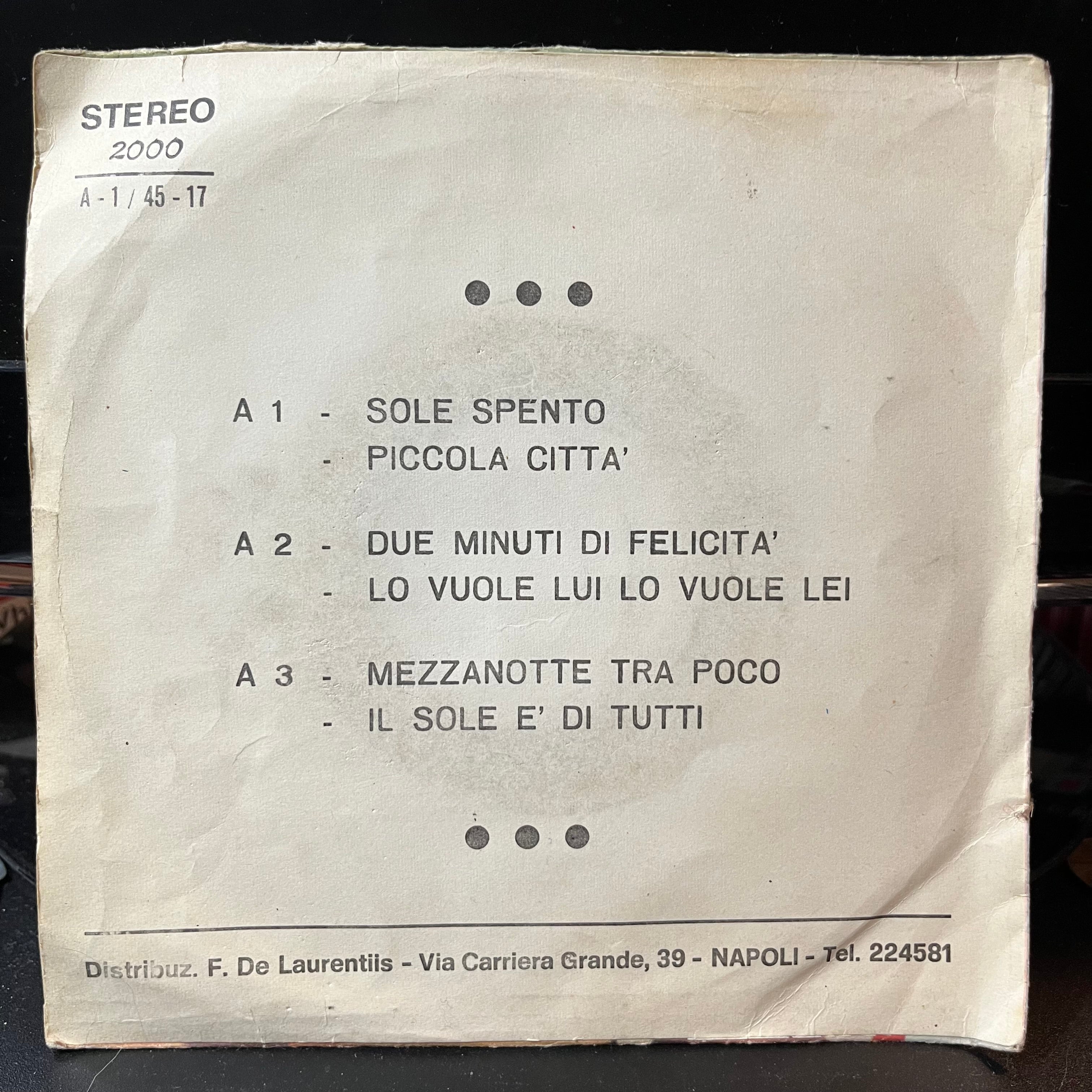 Anna Carucci - Sole Spento / Piccola Citta (7" ITALY VINYL) |